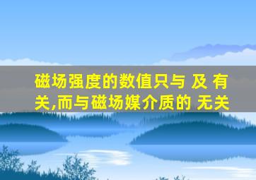 磁场强度的数值只与 及 有关,而与磁场媒介质的 无关